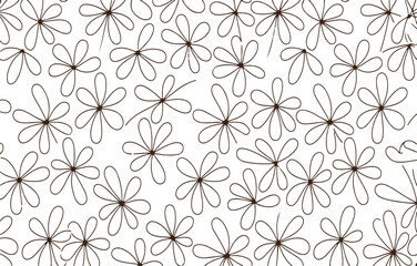 Simple Outline Flower Pattern Seamless Background Texture Keywords: flower, pattern, seamless, background, texture, outline, floral, simple