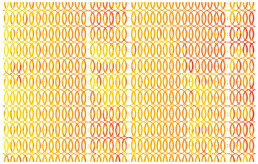 Yellow Orange Gradient Oval Chain Link Pattern On White Background vector illustration