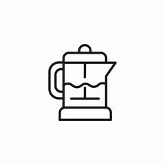Obraz premium coffee press icon sign vector