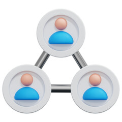 3D People Network Link Icon