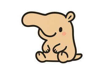 Cute Cartoon Tapir Anteater Animal