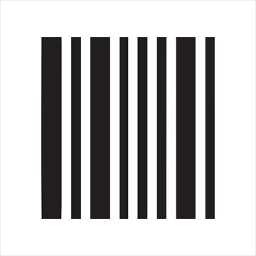 Abstract Barcode Design Featuring Vertical Black Stripes on White Background Ideal for Retail and Identification Graphics and Business Applications with a Modern Minimalist Aesthetic