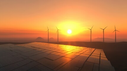 Solar cell in solar farm, Alternative energy and sustainable energy, photovoltaic, Pure energy renewable, clean energy, solar energy, reduce global warming, environment, green energy, generate by 
AI