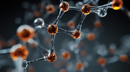 molecule or atom, Abstract structure for Science or medical background, 3d illustration, science, atom, abstract, chemistry, structure, blue, chemical, background