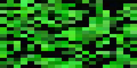 Green mosaic pixel background. Vector geometric texture from green squares. A backing of mosaic squares. Light green background for post, screensaver, wallpaper, postcard, poster, banner, cover. Eps10