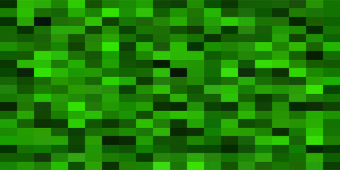 Green mosaic pixel background. Vector geometric texture from green squares. A backing of mosaic squares. Light green background for post, screensaver, wallpaper, postcard, poster, banner, cover. Eps10