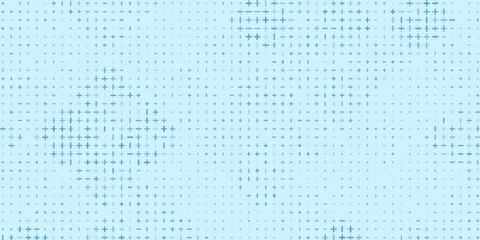 Blue plus symbols of different sizes and opacity. Blue Medical Plus Pattern