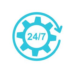 Customer support Icon. isolated on white background. Blue icon