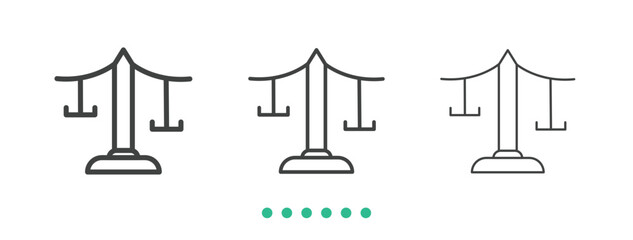 Balance scales icon. Thin line icon vector