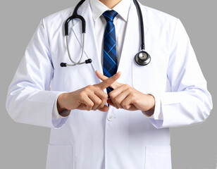 両手の人差し指でバツ印を作る男性医師