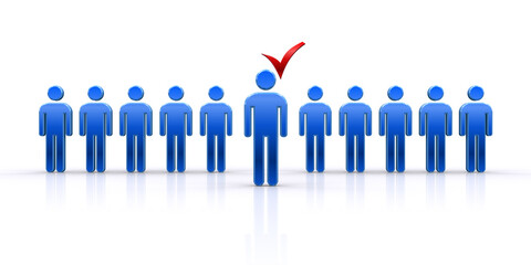 人型アイコンとチェックマーク