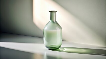 Serene Glass Vessel in Soft Light, a Study in Simple Elegance and Minimalist Design
