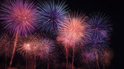 spectacular nighttime fireworks display illuminating sky with vibrant colors
