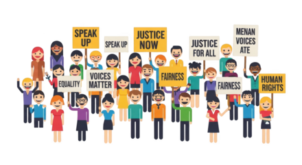 Diverse Group Protesting for Equality and Justice. illustration concept design creative background style inspiration
