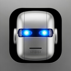 Futuristic AI Robot Head Icon