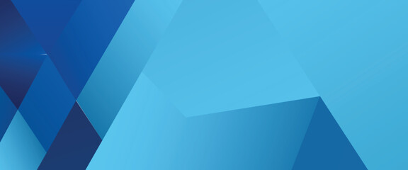 Abstract Blue Geometric banner design background.