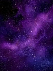 Obraz premium starry night sky with purple nebula and glowing stars against a gradient background