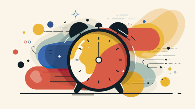 Alarm clock with abstract background illustration