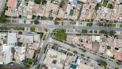 Top-down aerial view of Lima’s neighborhood streets.