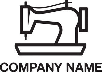 Illustrative sewing machine icon graphic with clear transparent background ideal for branding and design projects isolated on transparent background