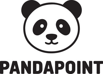 Cute panda logo with transparent background for branding and design projects isolated on transparent background