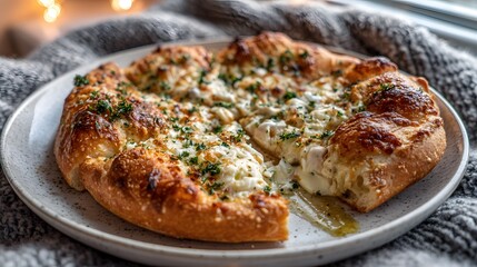 Homemade Italian Garlic Pizza Perfect for Food Advertisement