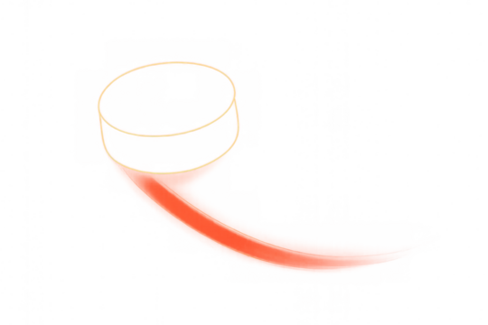 Ice hockey puck speeding with motion blur effect, moving forward in a game, sports vector illustration