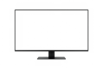 Computer monitor displaying blank screen, isolated device for technology mockups, transparent background