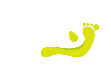 Obraz premium a simple flat 2d icon representing a 'green footprint', shaped like a leaf with toes, symbolizing eco impact awareness