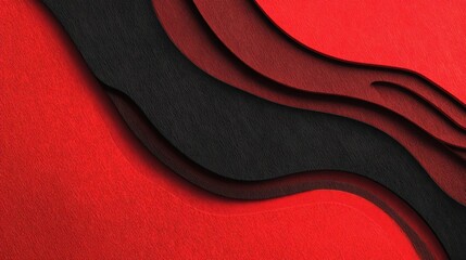 Obraz premium Colorful Abstract Wave Patterns in Layered Design Featuring Red and Black Tones Create a Striking Visual Appeal