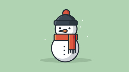 Snowman illustration vector winter festive season icon