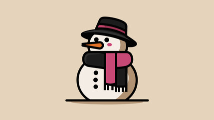 Snowman illustration winter holiday season festive cheerful design
