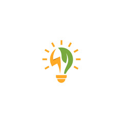 Green Energy Light Bulb Logo