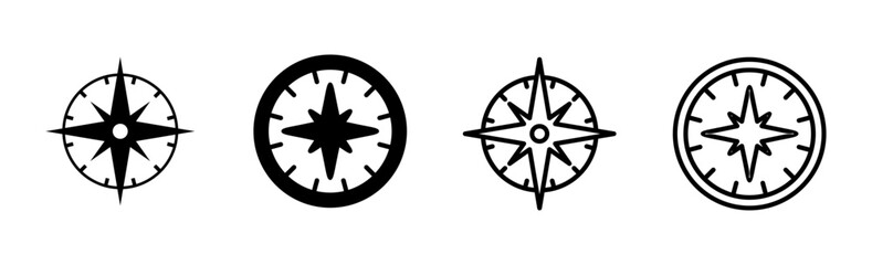 Compass icon set. arrow compass icon vector