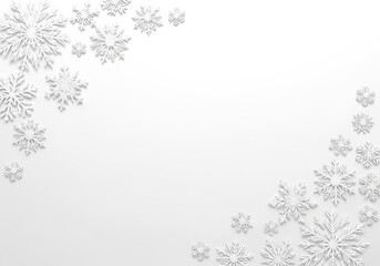 Elegant white snowflakes on a clean, minimalist winter background design