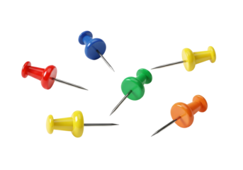 3d realistic location map markers isolated on transparent background