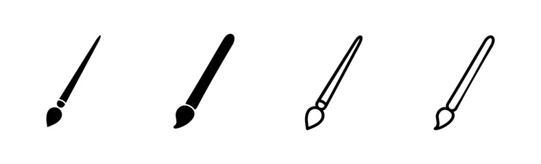Paint icon set. paint brush icon vector. paint roller icon vector