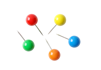 3d realistic location map markers isolated on transparent background