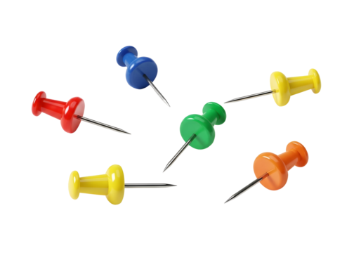 3d realistic location map markers isolated on transparent background