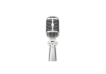 Fototapeta premium Silver classic microphone isolated on transparent background