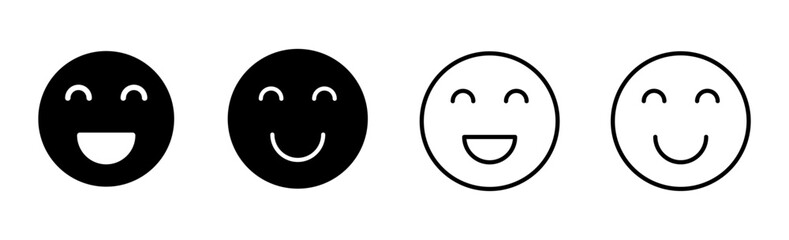 Fototapeta premium smile icon set. smile emoticon icon. feedback