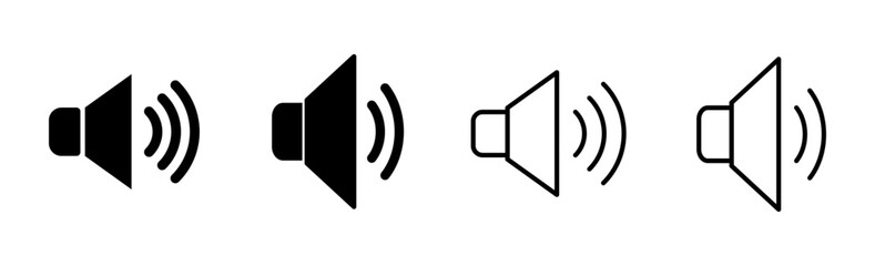 Speaker icon set. volume icon vector. loudspeaker icon vector. sound symbol
