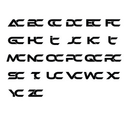 Sleek Modern Font &ndash; Set of Bold Sans Display Typeface Initial Logo for Branding