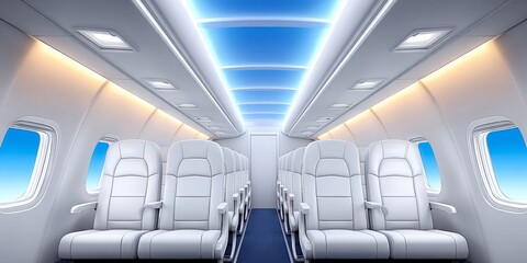 Abstract icon of an open airplane overhead compartment