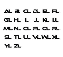 Sleek Modern Font &ndash; Set of Bold Sans Display Typeface Initial Logo for Branding