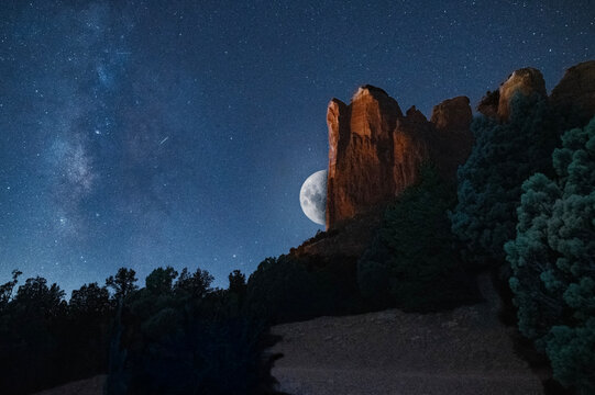 night landscape with moon - Powered by Adobe