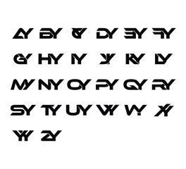 Sleek Modern Font – Set of Bold Sans Display Typeface Initial Logo for Branding