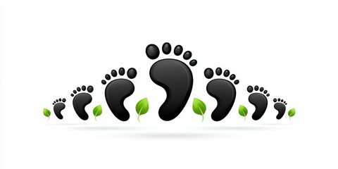 Large and small footprints together symbolizing parent and child