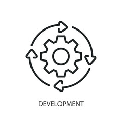 Development thin line vector icons.