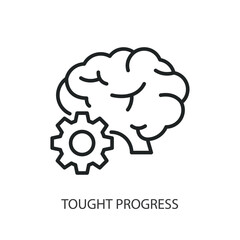 Tought progress thin line vector icons.